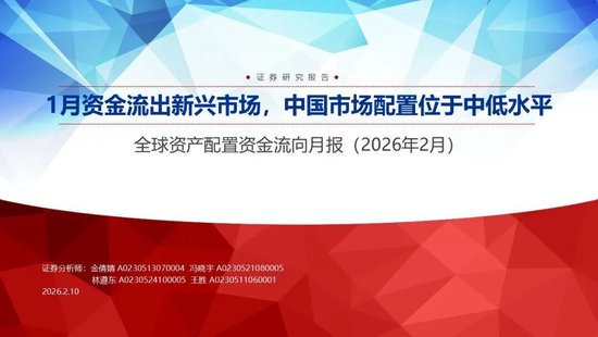 申万宏源策略：1月资金流出新兴市场，中国市场配置位于中低水平