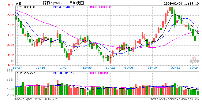 长安期货胡心阁：国际原油提振&马棕高频产量下降 国内油脂市场暂偏强