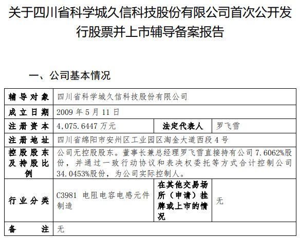 四川电容“小巨人”久信科技启动IPO辅导:聚焦薄膜电容器赛道,实控人控制34%股份