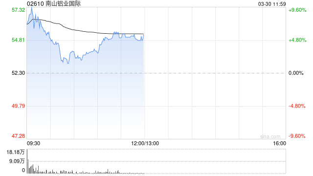 中金：维持南山铝业国际跑赢行业评级 下调目标价至65.37港元