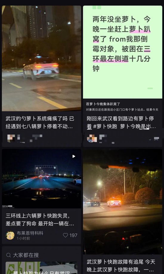 武汉萝卜快跑集体“瘫痪”？有乘客被困高架近两小时，交警通报