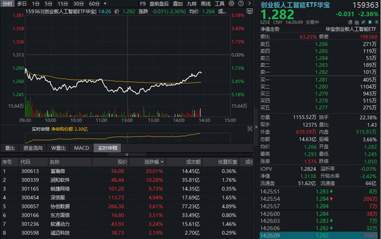 高盛、花旗力挺新易盛！高“光”创业板人工智能ETF华宝（159363）强势V型拉升，资金猛攻超2亿！