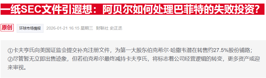 “巴菲特溢价”退潮？伯克希尔新掌门阿贝尔将迎艰难首秀