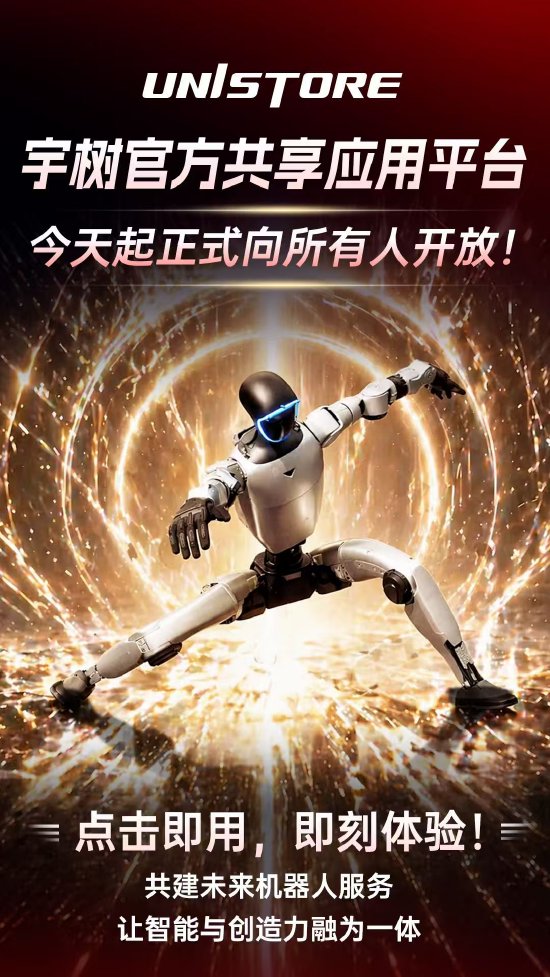即日起，宇树UniStore官方共享应用平台全面开放
