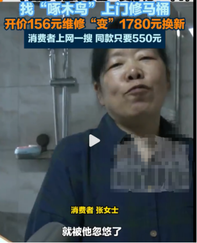 报价156元,实收1780元! 啄木鸟维修“坑哭”女子,投诉量一年暴涨69%,董事长“明白消费”成笑话